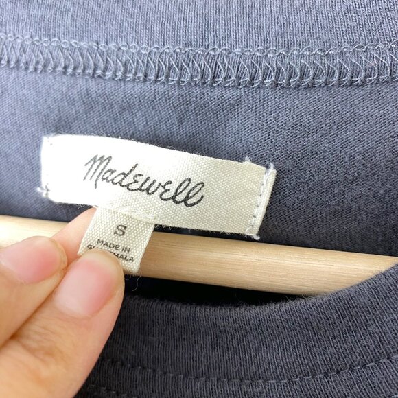 Madewell Dark Grey Crew Neckline Short Sleeve Top Size Small - Picture 4 of 7